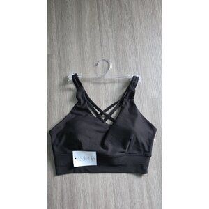 Body Up Black Criss Cross Sports Bra Athletic Workout Yoga Women M 8-10